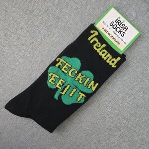 Black and Green Irish Socks, Funny Socks, NWT